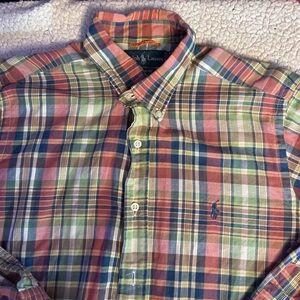 Ralph Lauren Pink and Green Plaid Men's Shirt